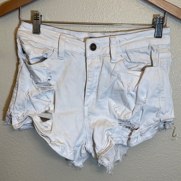 KANCAN White Distressed Juniors Jean Shorts - Picture 1 of 14